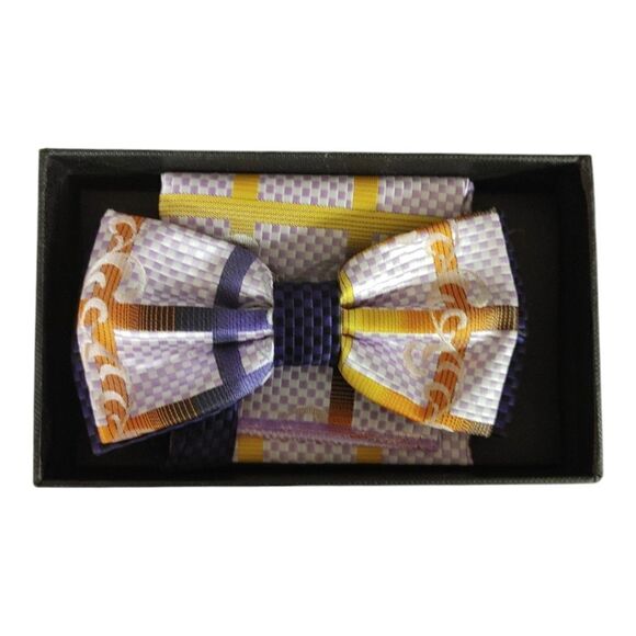 MEN'S ROBERT LEWIS BOWTIE AND POCKET SQUARE SET. 2014 - Picture 1 of 4